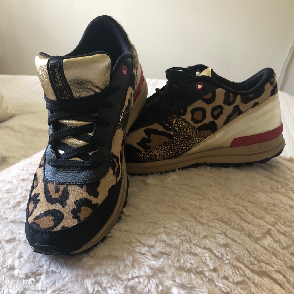 Sam Edelman Leopard/Gold Tennies